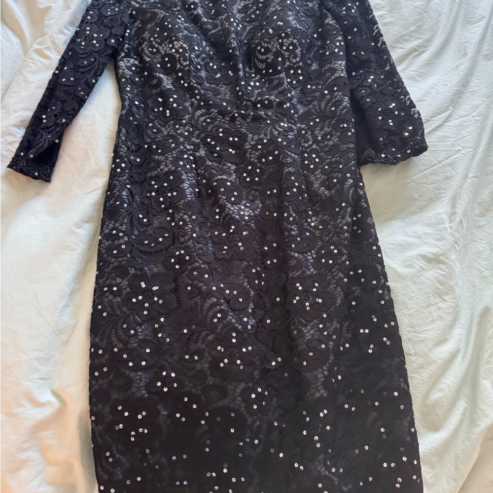 Chic Black Sequin Long Sleeve Dress